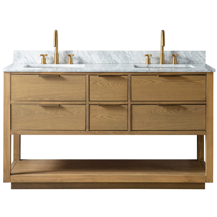 Everly Quinn Wood Veneer Colour Bathroom Vanity Set | Wayfair.ca